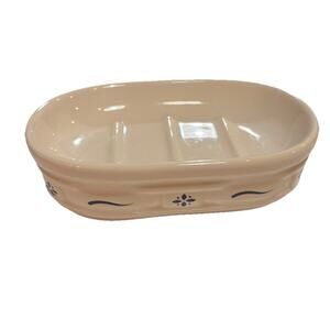 Longaberger Pottery Blue Woven Traditions Soap Dish